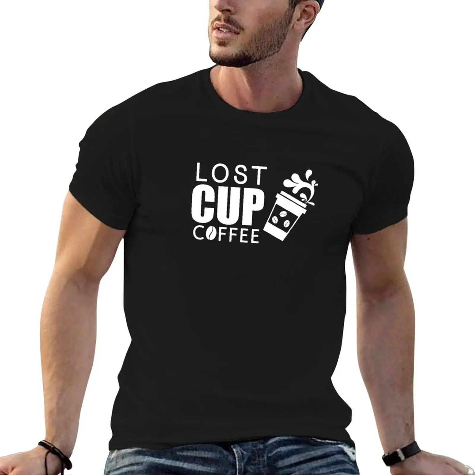 Lost Cup Coffee T-Shirt Work Wear Short Sleeve T-Shirt