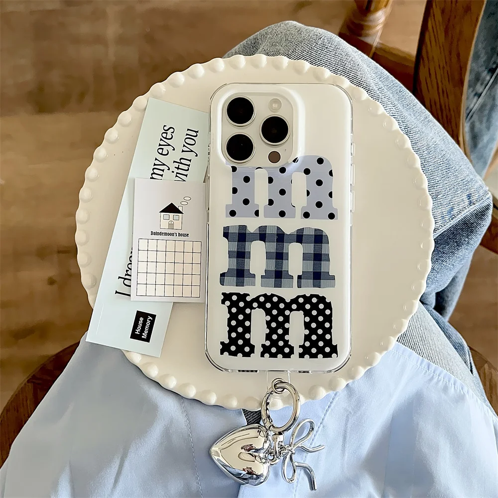 INS Personalizowana zawieszka w kształcie koreańskiej fali w kropki, odpowiednia do Apple iPhone 16 ProMax iPhone 15/14/13 Soft Case Anti Drop