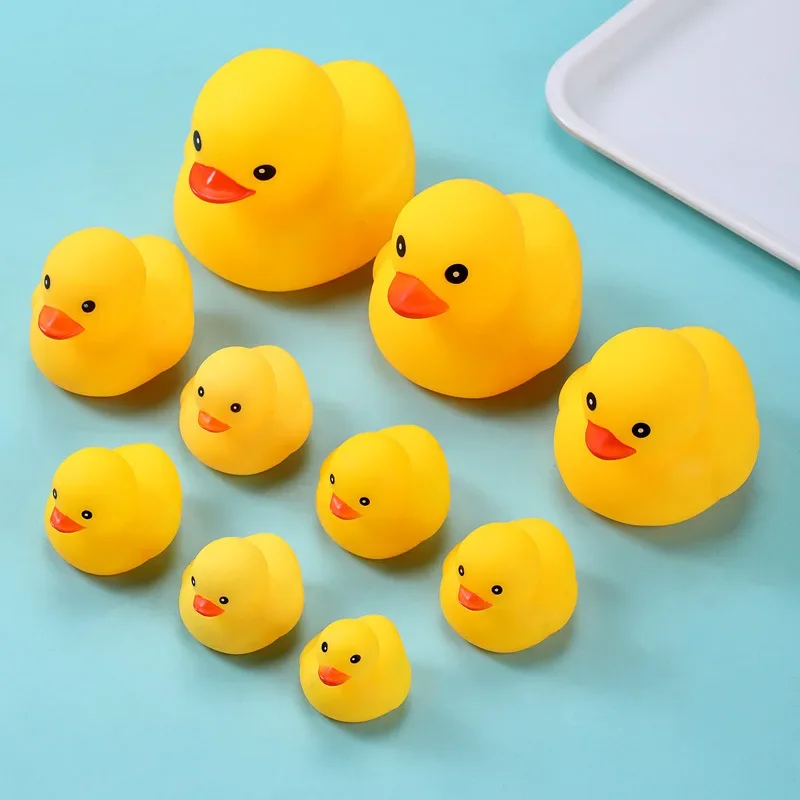 Baby Bath Toys Cute Small Yellow Duck Squeeze Sounding BB Bathing Water Fun Toy Race Classic Squeaky Kids Toys