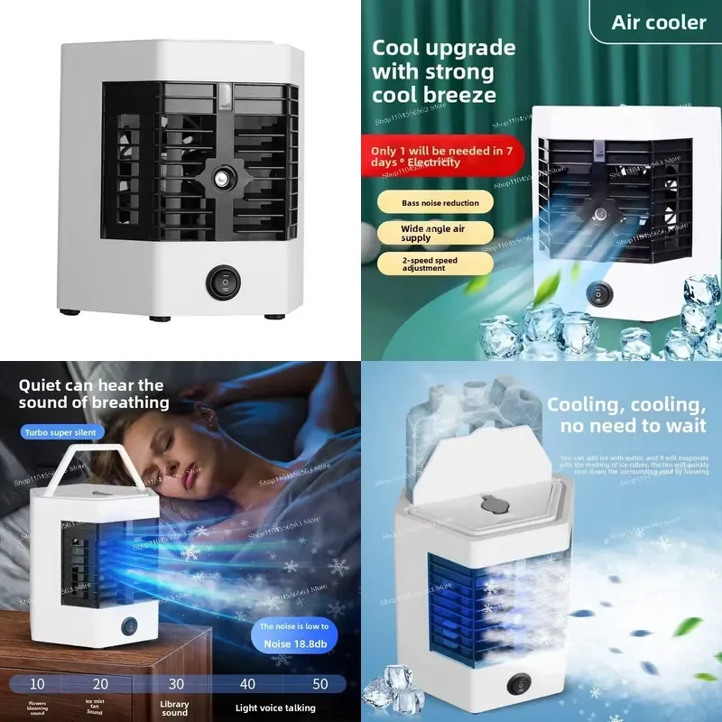 5 Generation Chiller, Small Mini Portable Chiller, Humidification and Cooling Spray Air Conditioner Fan, Desktop Electric Fan