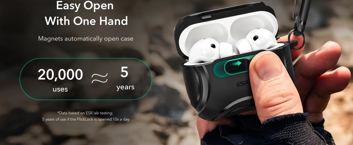 ESR für AirPods Pro 3 Hülle (2025) Sichere FlickLock Ultimate Kopfhörerhülle für AirPods Pro 2./1. Gen & Airpod 4/5 (2024/2026) – Detail 5