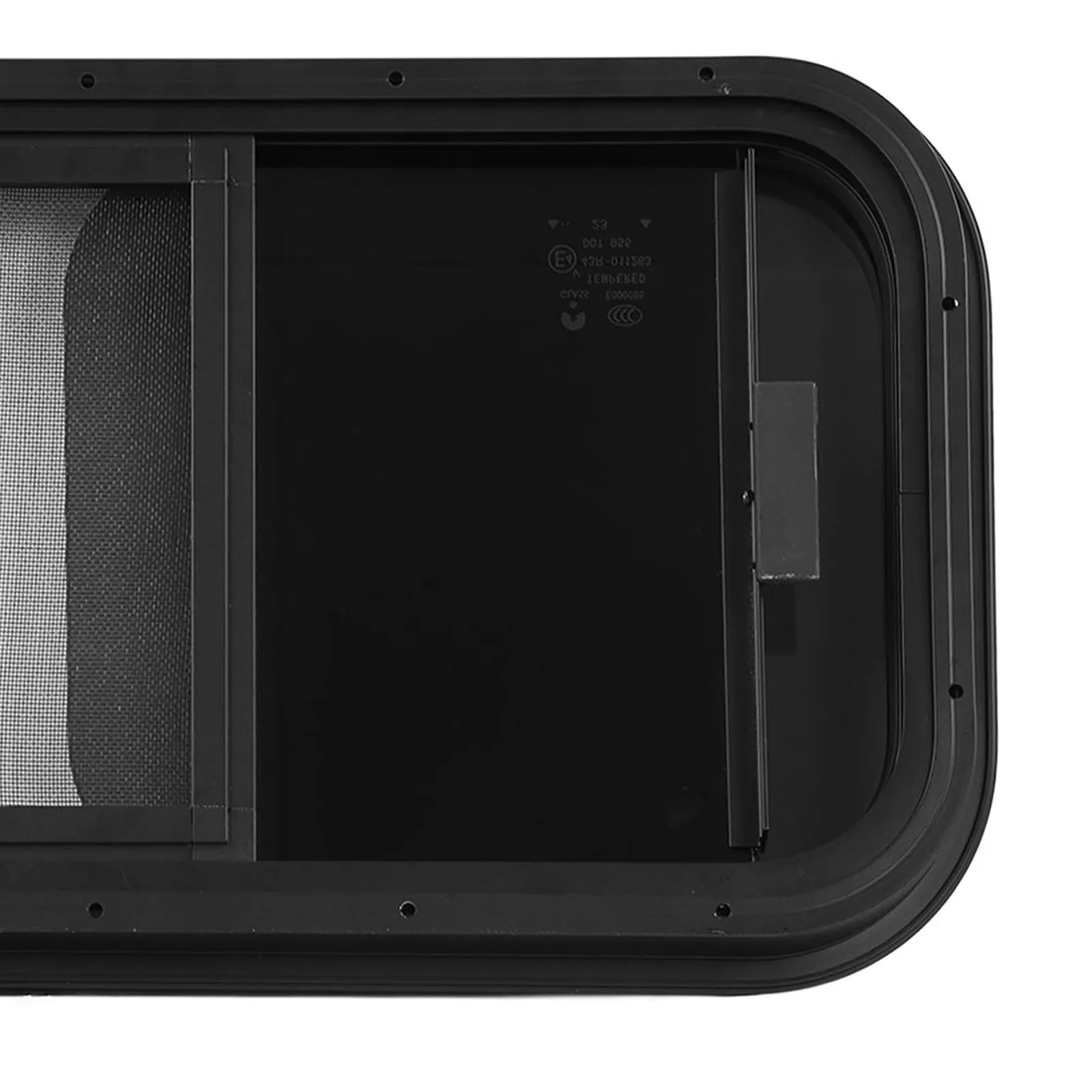 Jendela tarik RV, jendela Dorong Tarik sudut bulat tahan air jendela tertutup tahan UV dengan Fly Net Untuk kamper motor