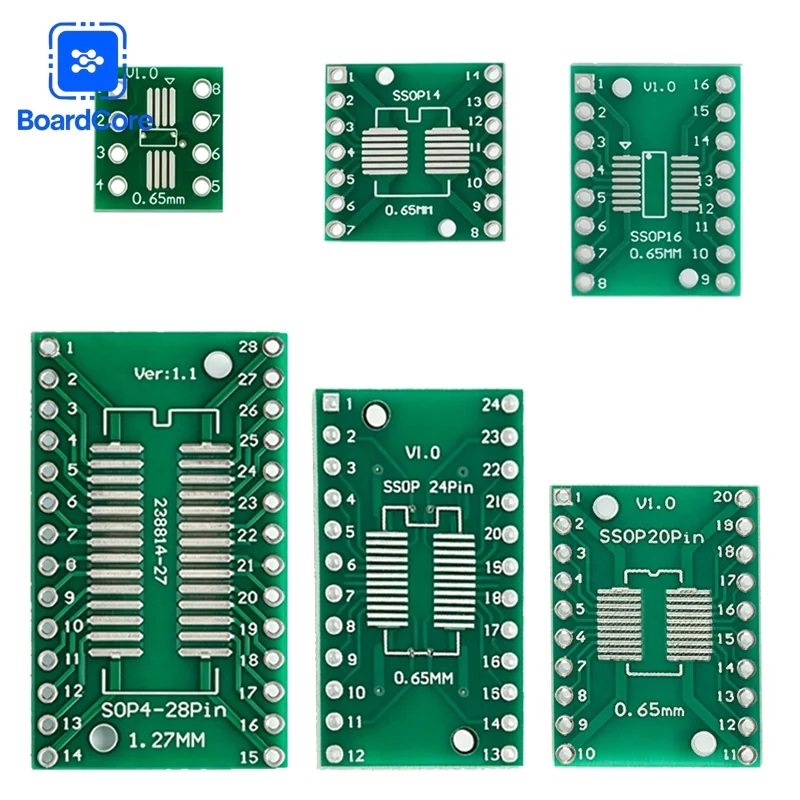10/30PCS SOP8-28 SMD To DIP Adapter PCB Board Kit, Double-Sided Universal Converter Plate SOP8 SOP14 SOP16 SOP20 SOP24 SOP28