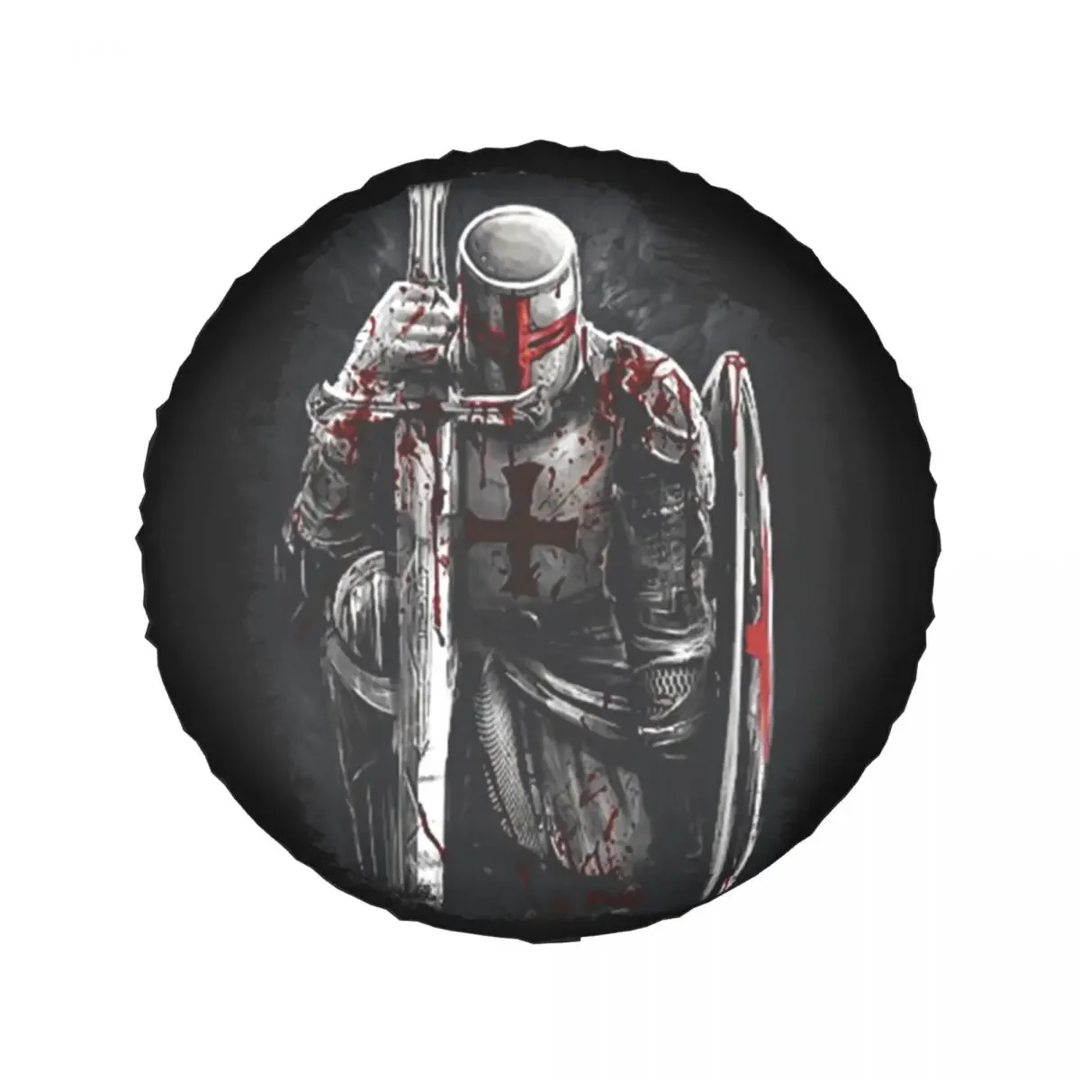 Brave Rosary Crusader Warrior Spare Tire Cover for Jeep Medieval Shield Cross Knights Templar SUV Car Wheel Protectors