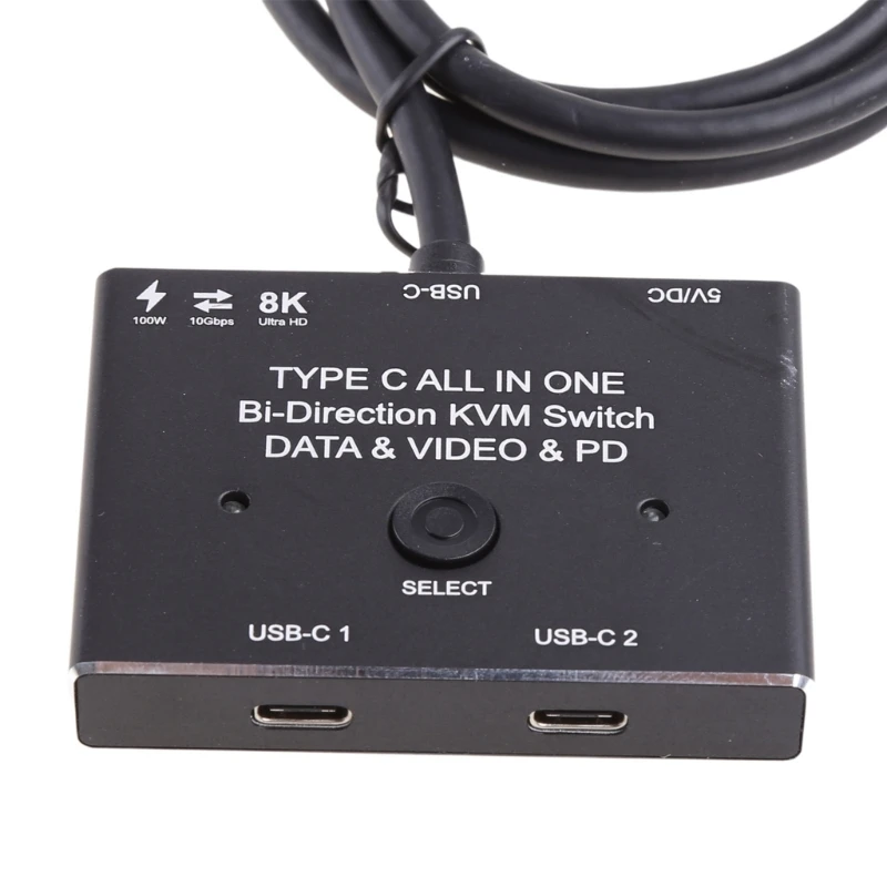 Two Way 8k 60Hz 10Gbps Bi-Direction KVM Split Converter 1 for 2