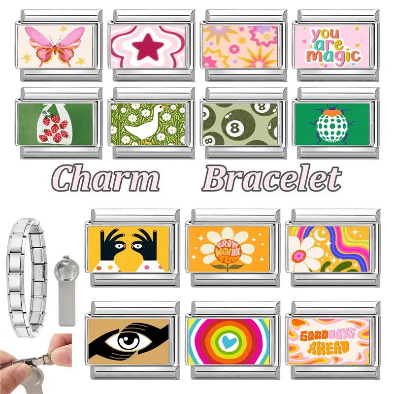 جديد جميل الحيوانات الأليفة القطط والكلاب وصلات سحرية إيطالية تناسب 9 مللي متر سوار الفولاذ المقاوم للصدأ النساء الرجال DIY بها بنفسك صنع المجوهرات #3