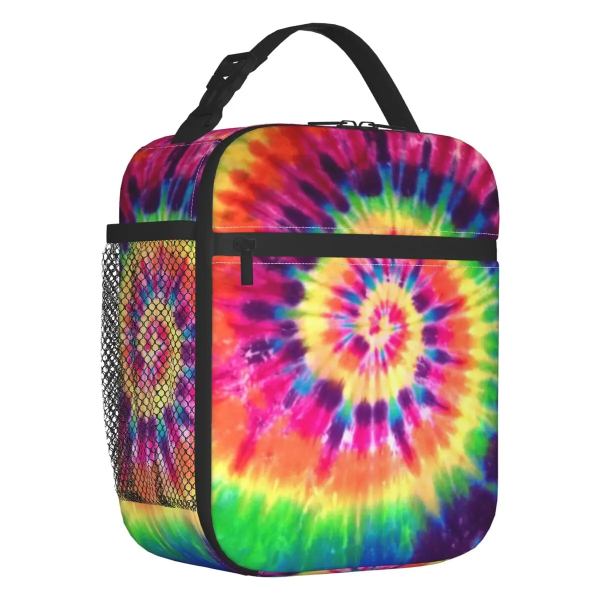 

Colorful Tie Dye Insulated Lunch Bag for Women Resuable Thermal Cooler Lunch Tote Kids School Children