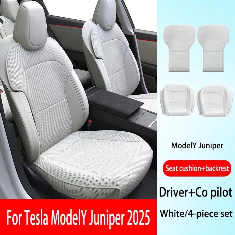 Voor Tesla Model Y Juniper 2025, PU-zitkussenventilatie, comfortabel, vier seizoenen universele split enkele zit-achterrijset