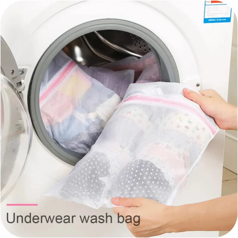 

3Pcs/Set Zipped Laundry Bags Reusable Washing Machine Clothing Care Washing Mesh Net Bra Socks Lingerie Underwear