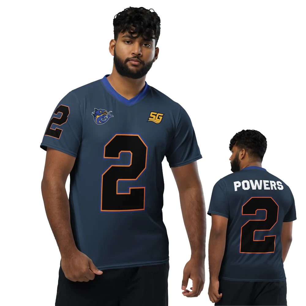 تشاد باورز جنوب جورجيا لكرة القدم جيرسي تي شيرت الخامس الرقبة قصيرة الأكمام ملابس رياضية المحملة النساء الرجال في الهواء الطلق ملابس الشارع الشهير