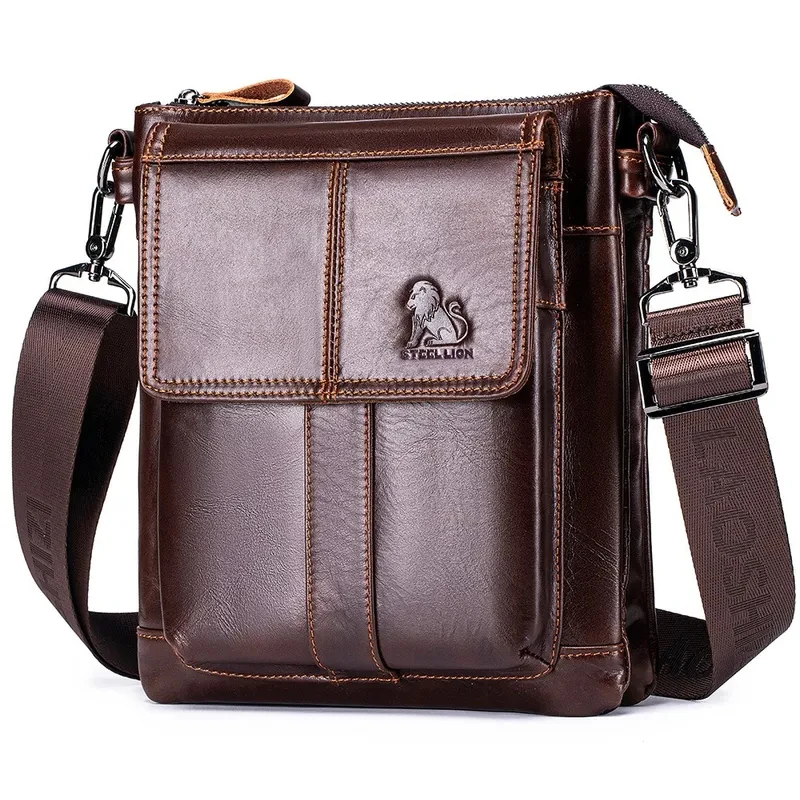 100% Genuine Leather Men's Crossbody Bag Large Capacity Casual Multifunctional Handbag A Fashion Business Briefcase сумка