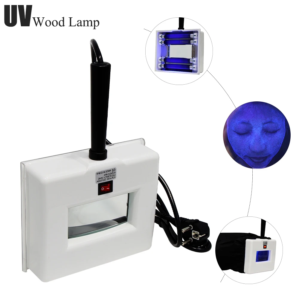 피부 테스트를 위한 UV 목재 램프 피부 분석기 가정용 진단 검사 돋보기 장치 피부 스캐너 분석 관리 도구