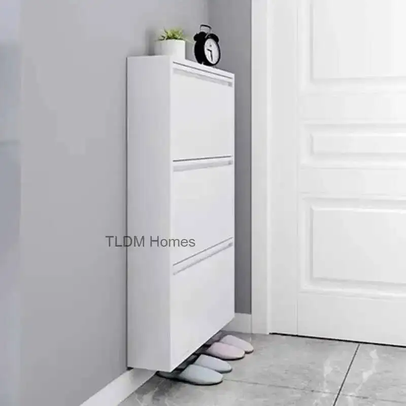 المعيشة الحديثة الأحذية الضيقة الجمالية رف أثاث غرفة المنزل مائل العمودي تخزين خشبي المدخل خزائن الأحذية k #6