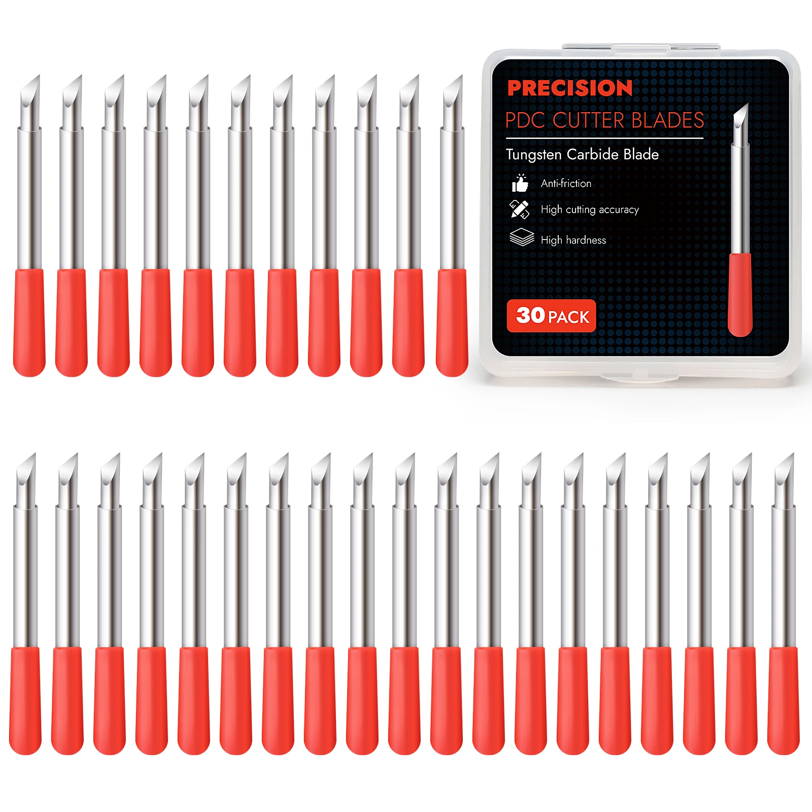 FOSHIO 30pcs Spare Blades For PPF Precise PDC Cutter Car Radar Hole Film Cutting Aid Parking Sensor Vinyl Wrap Tool Replacement