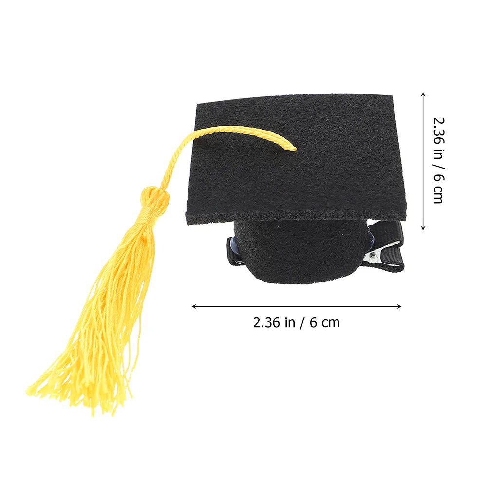 

2pcs Doctor Hat Hairpin Graduation Cap Accessories Crafts Felt Cloth Child Mini Photo Props Decorative Party Highlights