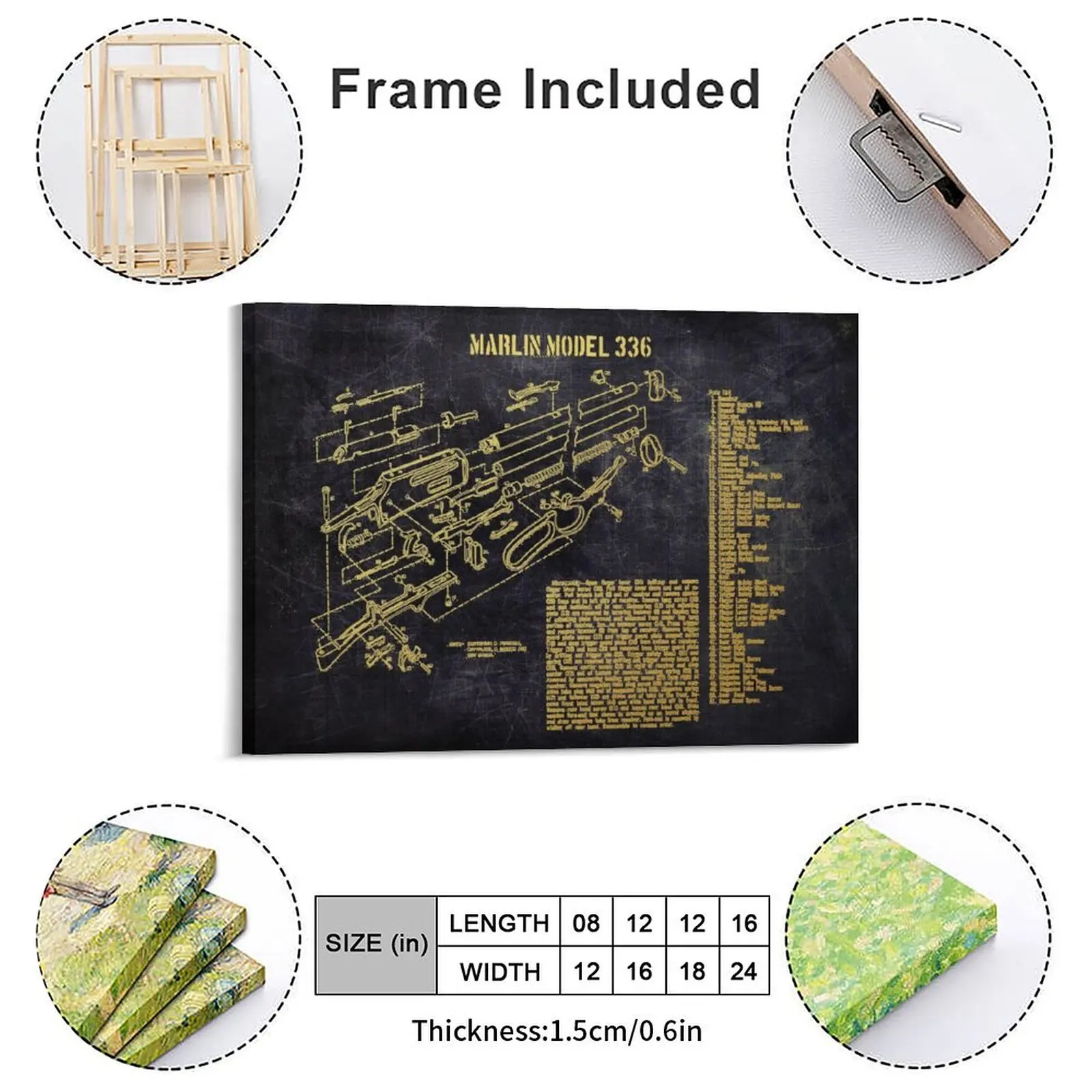 Marlin Model 336 Canvas Painting Garage Club Garage Custom Cave Designs Framed Wall Paintings