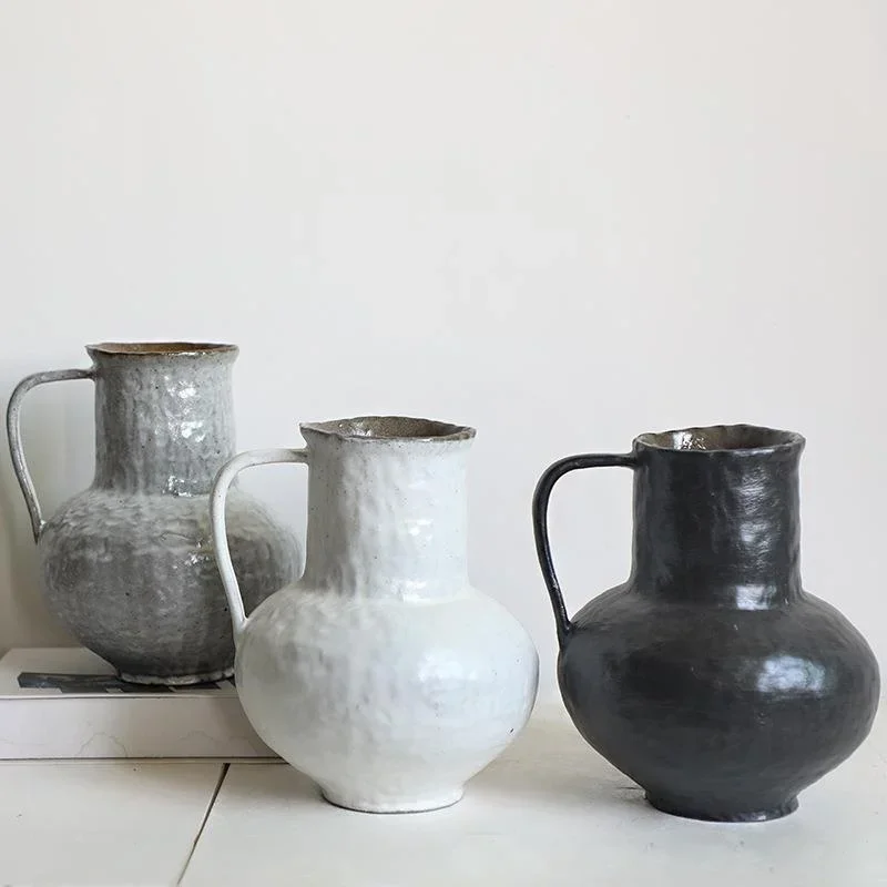 Creative Cerc Flower Vase Luxury Sensation Living Room Fre Flowers Rustic Glazed Earthenware Large Size Home Decor