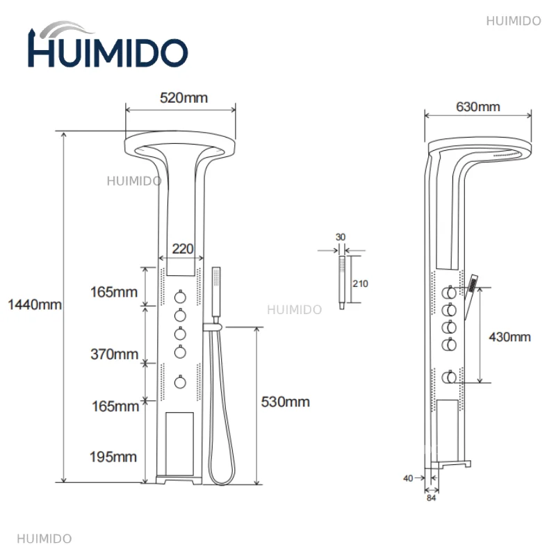 High Quality SS304 Wall Mounted LED Light New Fashion Waterproof Rainfall Multifunction Overhead Shower Panels for Bathroom