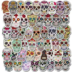 Calavera de calaveras de azúcar mexicana, calcomanías de grafiti, calcomanías para motocicleta, monopatín, portátil, equipaje, coche, juguete de estilo, 10/50 piezas