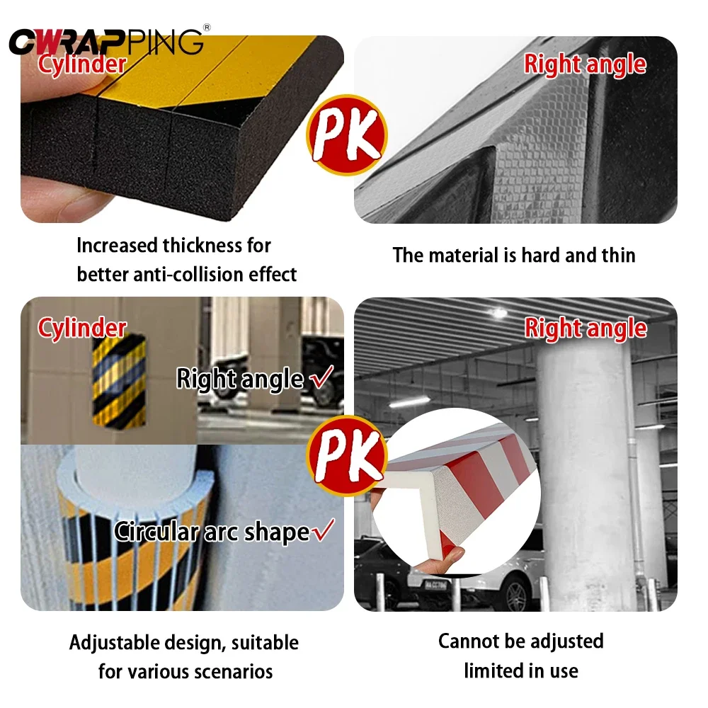 Car Door Protector Foam Parking Garage Wall Anti-Scratch Warning Reflective Sticker Car Accessories Bumper Edge Scratch Adhesive