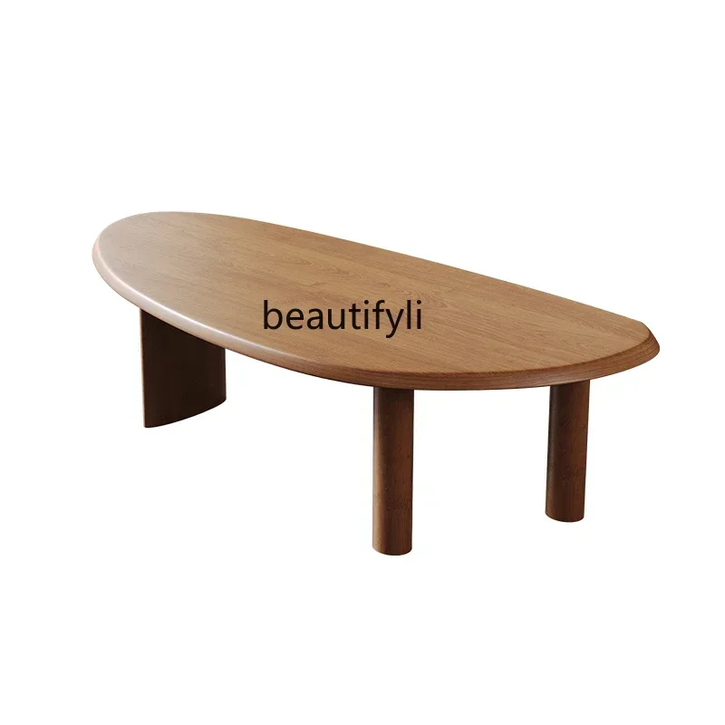 Solid wood special-shaped tea table and chair combination living room home modern simple office reception tea table high-end