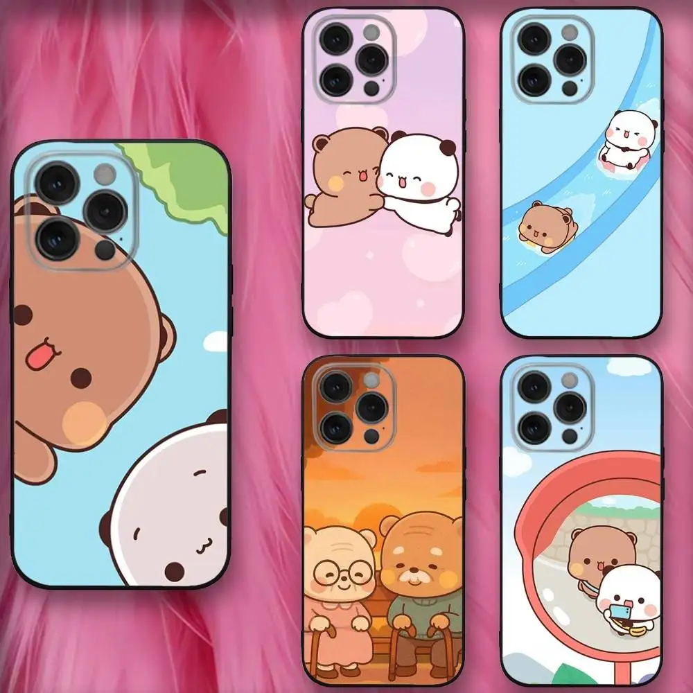

Cute B-BuBu D-DuDus Bear Phone Case For iPhone 16,se4,15,14,13,12,11,Pro,X,XS,Max,XR,Plus,Mini Soft Black Cover