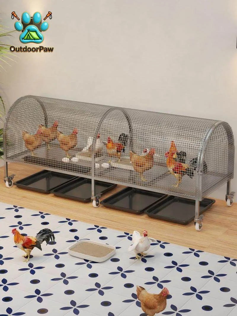 Runway chicken cage household outdoor large special cage barbed wire outdoor rainproof chicken coop ground-based breeding