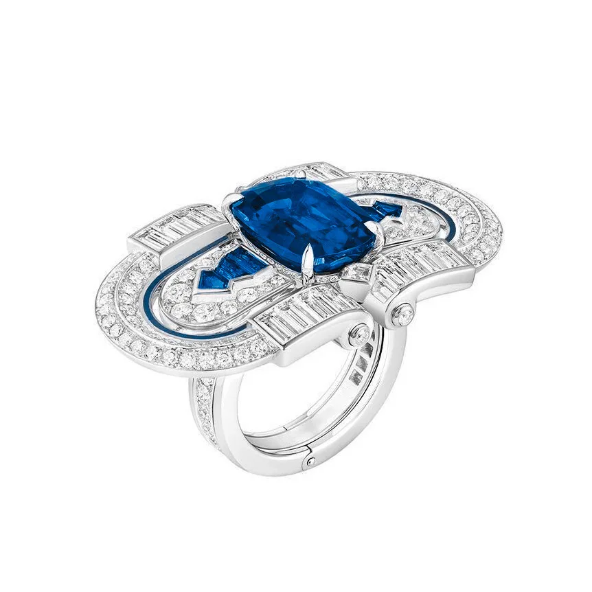 Luxury Art Deco Ring Lab Grown Cushion Spinel 925 Sterling Silver Vintage Fine Jewelry for Women's Birthday Cocktail Party Gifts