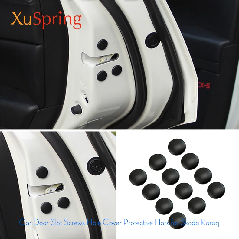 Car Styling Door Screws Protective Cover Caps Car Styling 12Pcs/Set For Skoda Karoq 2017 2018 2019 2020 2021 2022 2023