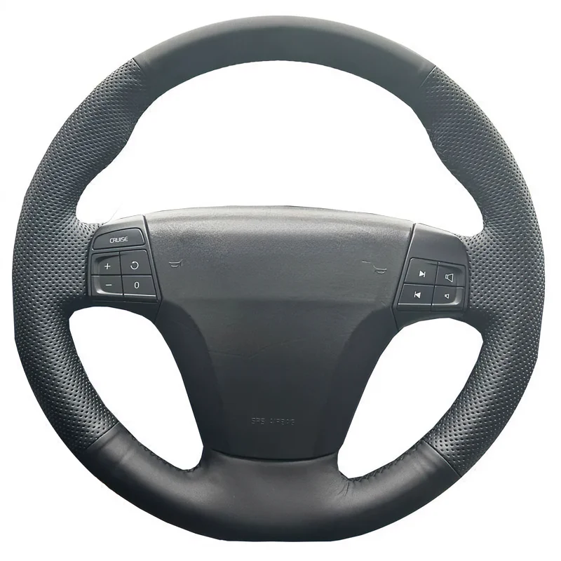 For 06-13 Volvo C30 hand-stitched steering wheel cover; 06-12 S40 custom-fit fullwrap steering wheel cover