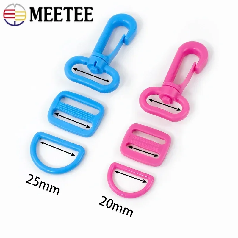 5/10Sets Strap Buckle for Backpack Bag Plastic Ring Lobster Clasp Tri-Glide Slider Adjuster Hooks Belt Connector DIY Accessories