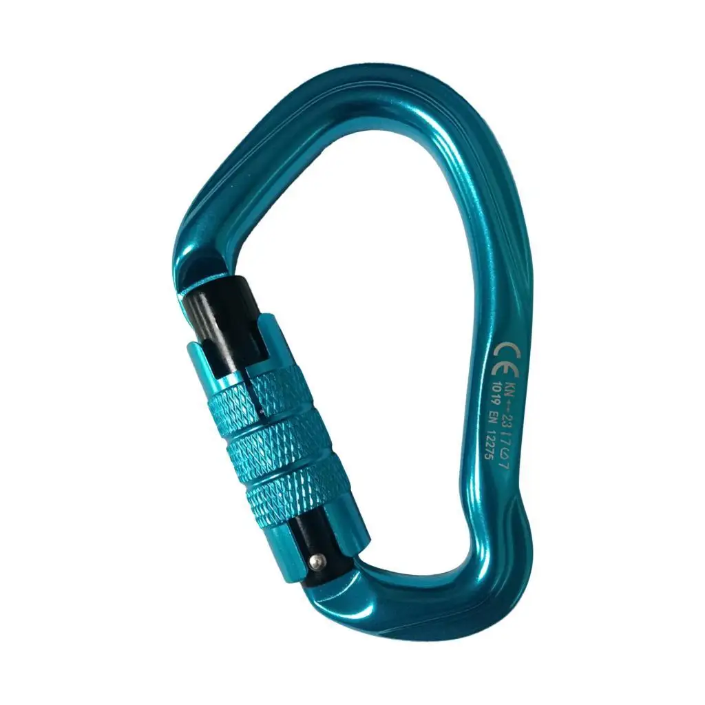 Climbing Carabiner Aluminum Auto Lock D Shape Keychain Rope Hook High Strength for Mountaineering Caving Rappelling Rescue Work