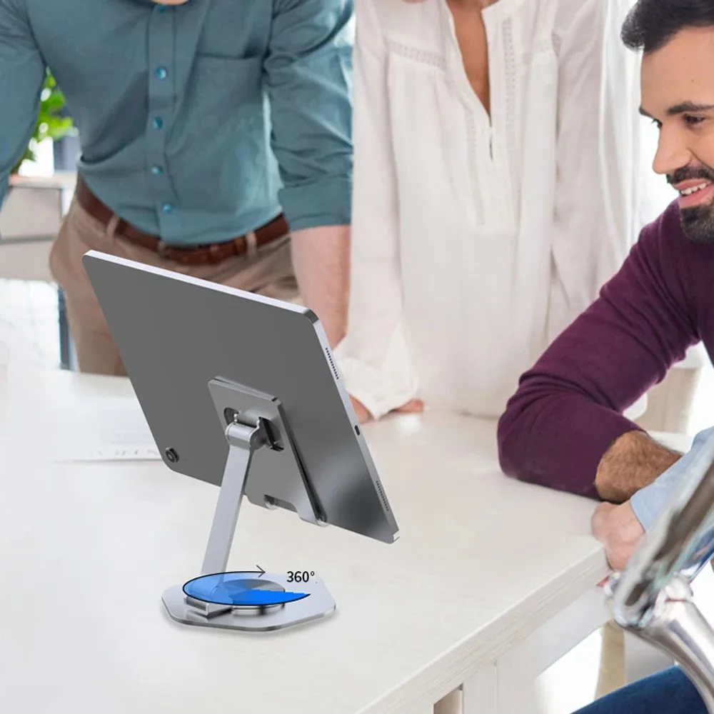 Riser per telefono cellulare Dock di supporto pieghevole regolabile in altezza multi-angolo con rotazione a 360 gradi per telefoni cellulari iPhone Smartphone Cellulari