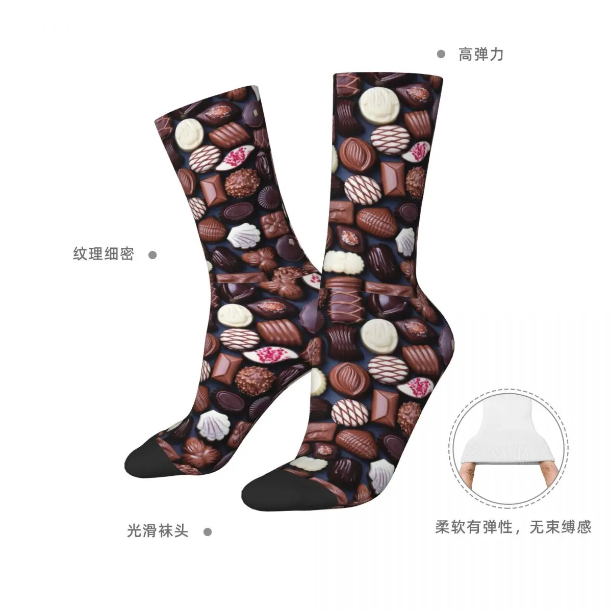 Couple Socks Sweet Chocolate Stockings Winter Novelty Breathable Socks Graphic Climbing Anti-Slip Socks