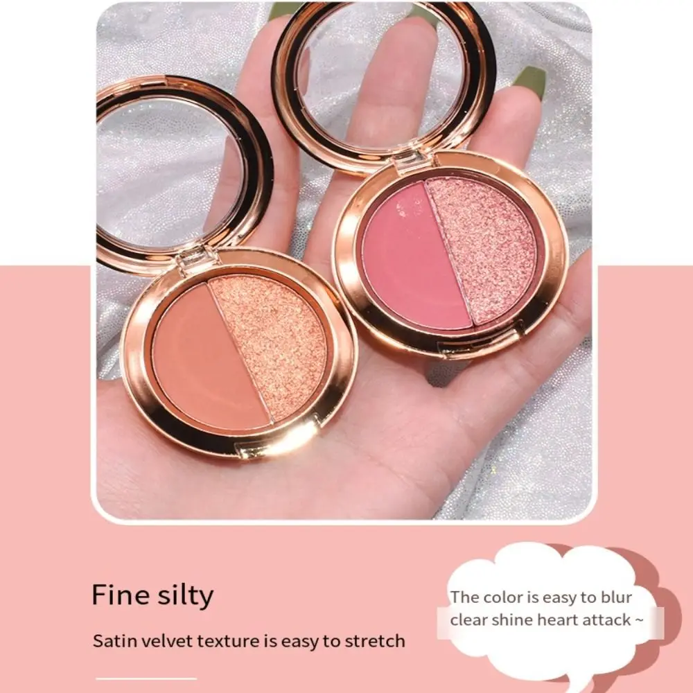 Waterproof Matte Eye Shadow Silver Flash Shimmer Eye Shadow Tray Pearly Lustre Long-lasting Two-Color Eye Shadow Palette