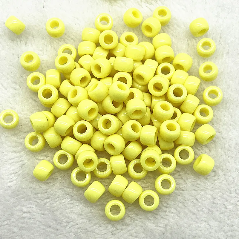 50pcs 6X9mm Big Hole Acrylic Beads Spacer Loose Beads for Jewelry Making DIY Handmade Bracelet Accessories