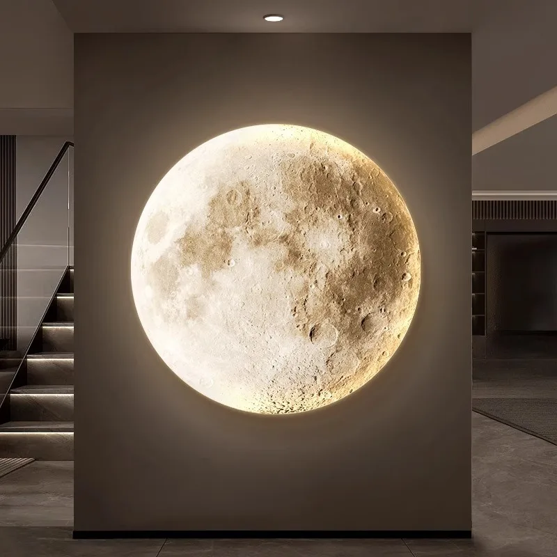 New moon wall lamp entrance decorative painting, light luxury high-end corridor aisle  painting high-end living room
