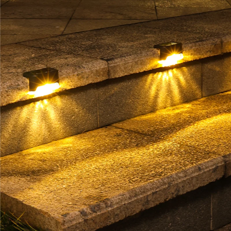 JVEE Zwart LED Solar Step Light Passage Binnenplaats Waterdicht Nachtlampje Buitentrap Tuinranden Terras Villa Theater Decor