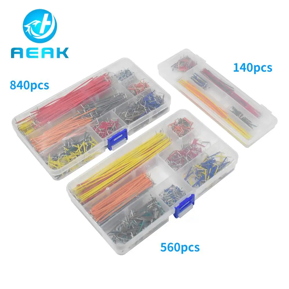 140Pcs 560Pcs 840Pcs Preformed Breadboard Jumper Wire Kit 14 Lengths Assorted for Breadboard Prototyping Circuits