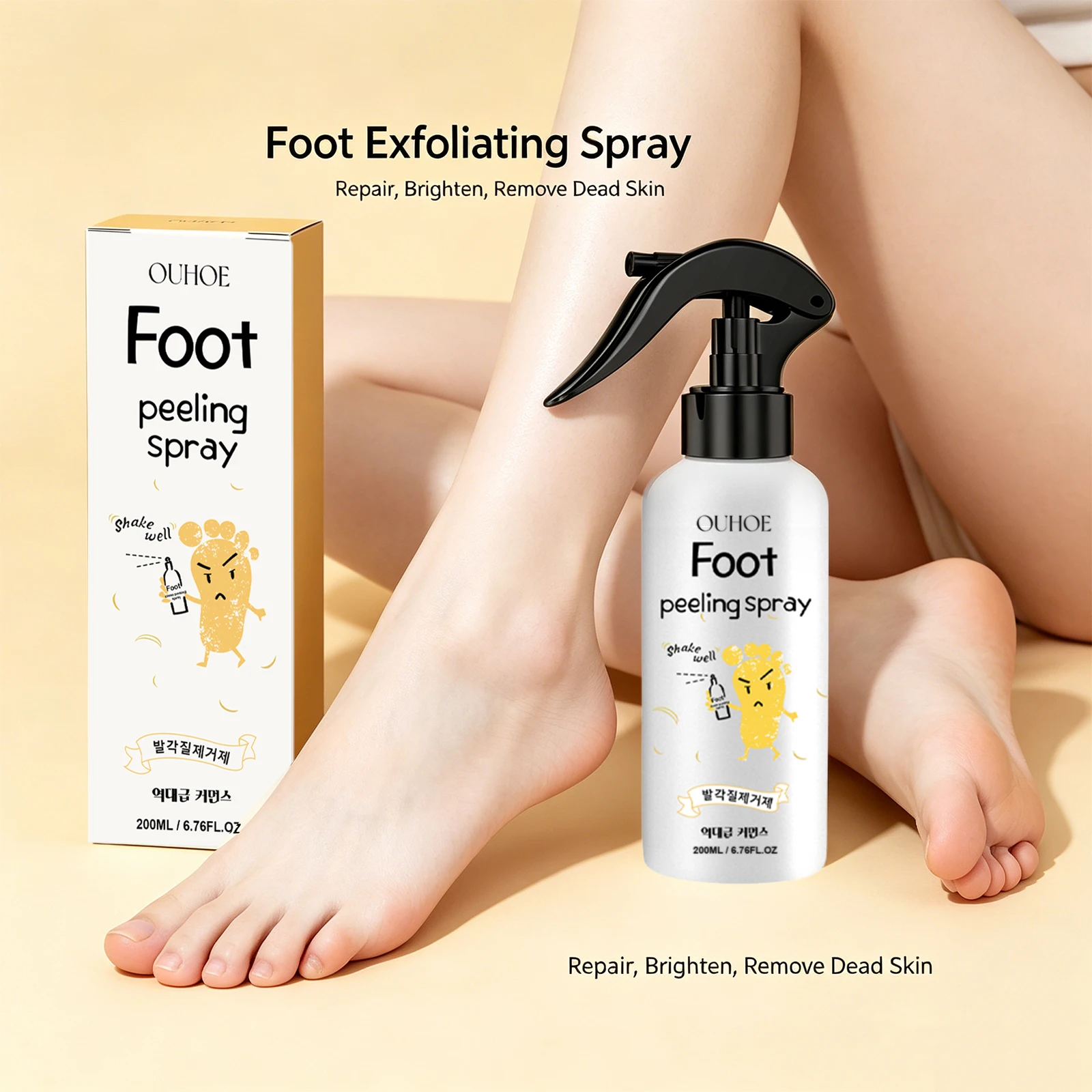 Foot Peeling Spray Dead Skin Callus Remover Mist for Dry Cracked Heels Soften Rough Foot Skin & Eliminate Foot Odor Skin Care