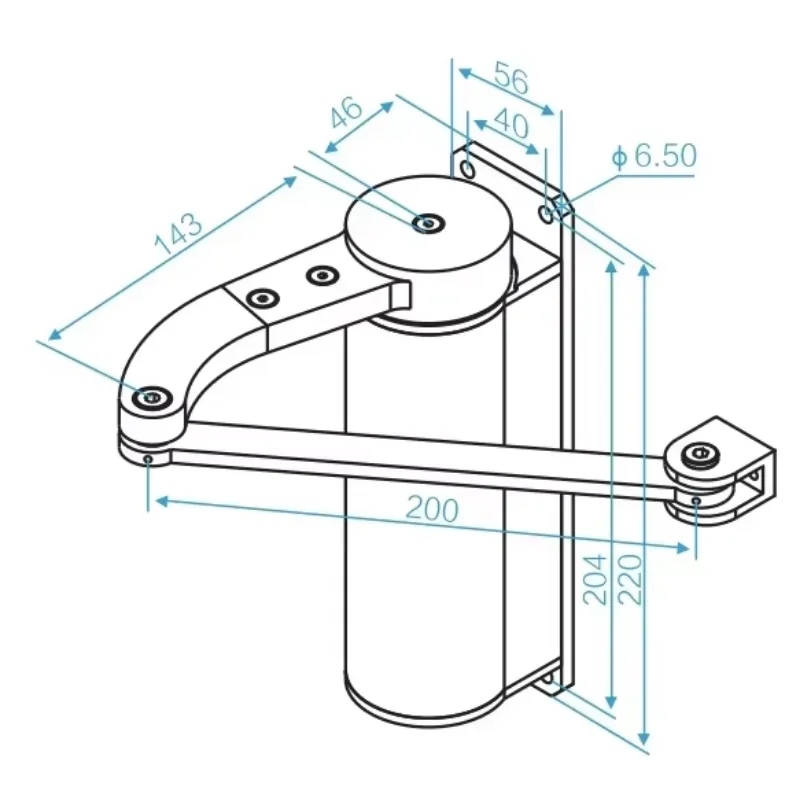 VIANS Indoor Interior Door Opener Opening Closer Curved Arm Swing Door Operator Intelligent Smart Automatic Access Control