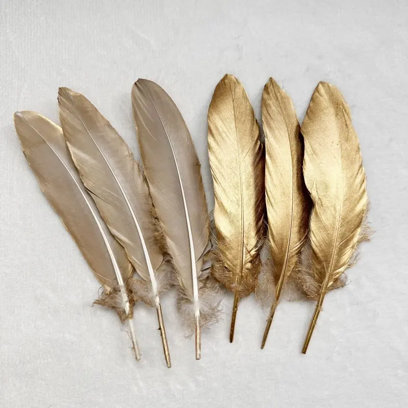 Natural Goose Feathers Black White Gold 50pcs Plume Craft DIY Plumas Jewelry  Wedding Party Hats Home Decoration Accessories