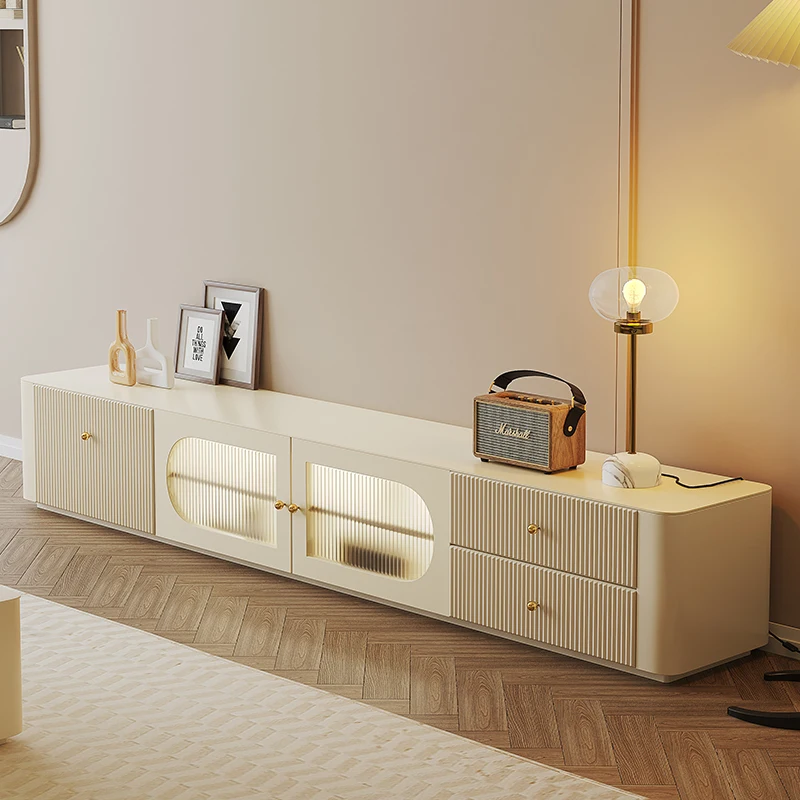 

White Shelf Tv Stands Universal Living Room Cabinets Modern Luxury Salon Tv Table Storage Suporte Para Tv Trendy Furniture