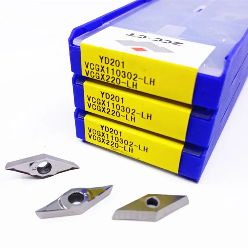 

ZCC.CT VCGX110302-LH YD201/VCGX110304-LH YD201/VCGX110204-LH YD101 VCGX11 VCGX21.51 VCGX221 ZCC CNC carbide inserts 10pcs/box