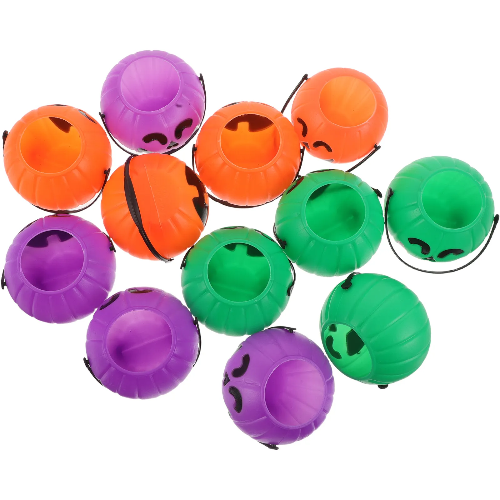 12 Pcs Decor Mini Ghost Candy Bucket Jackolantern Pumpkin Halloween Cauldron Jar Container Decorative Pumpkins