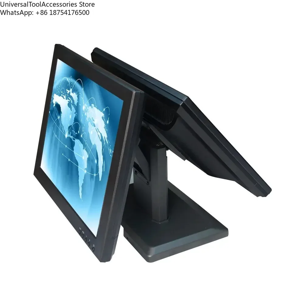 Commercial 15 inch lcd dual touch screen  for car kits 4:3 resolution 1024X768 VGA audio video input