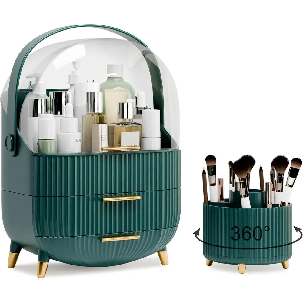 

Органайзеры для косметики и хранения: органайзер для туалетного столика с крышкой и выдвижными ящиками, витрины для рабочей поверхности