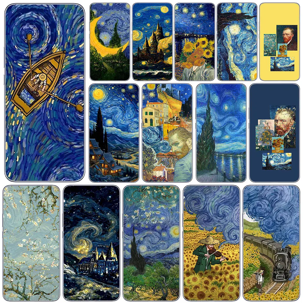 Starry Night Van Gogh Painting Cover Phone Case for Motorola Moto G13 G14 G53 G54 G62 G72 G82 G84 Edge 40 neo pro Casing