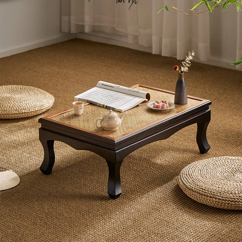 Coffee table tatami low table balcony bay window bamboo Japanese table