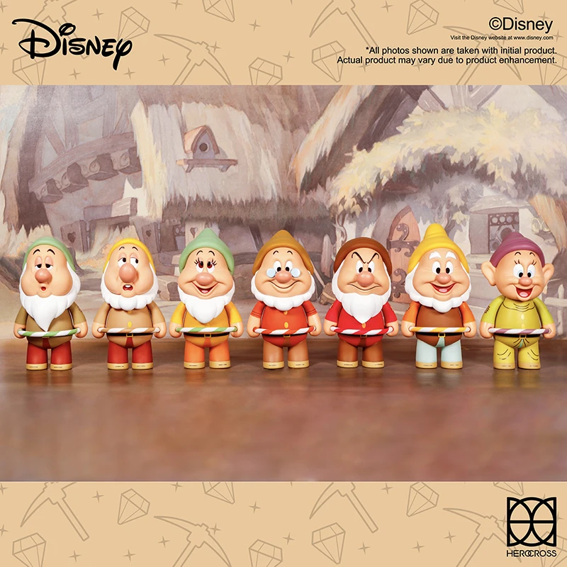 Herocross Disney Seven Dwarfs Snow White Trendy Play Handmade Desktop Decoration Creative Gift Collectible Cartoon Anime